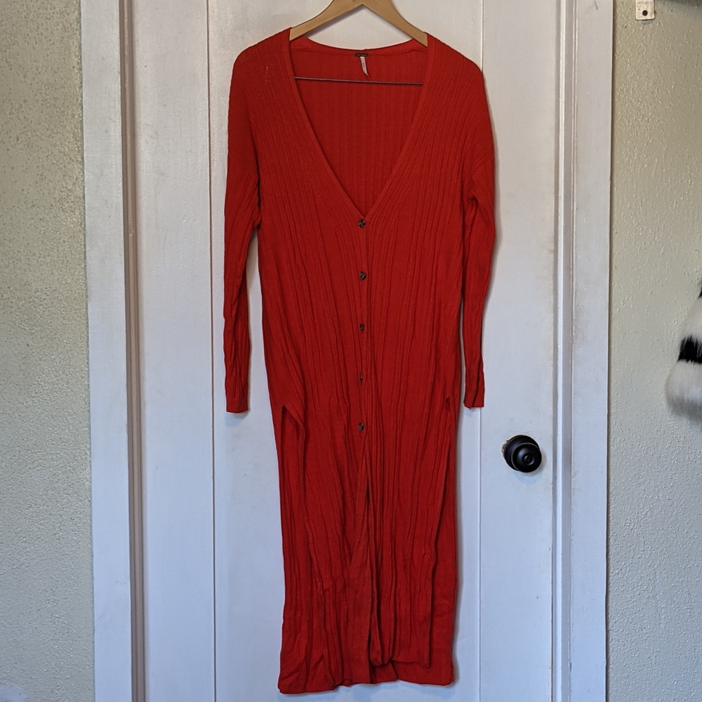 Free People Coral Knit Cardigan Size M